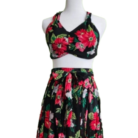 📣Early 90's Liz Claiborne Sport 3 Piece 😍 Skirt Blouse, Bralette Set Size 4 - Picture 1 of 5